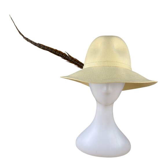 ADOLFO II Frances Berman Womens Ivory Felt Wide Brim Hat Accent Vintage main image 9